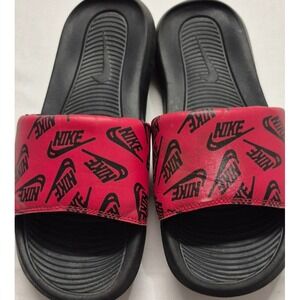Nike Victori One Sports Slide Print Shoes Black/Red Men's Size 9 sport sandals